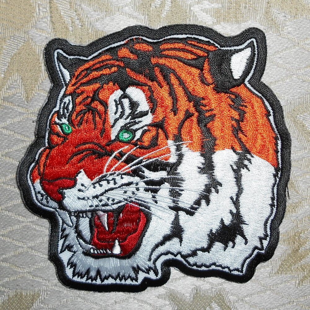 Brand New Colorful Tigers-Head Iron-On Patch 4.5” x 4.5”